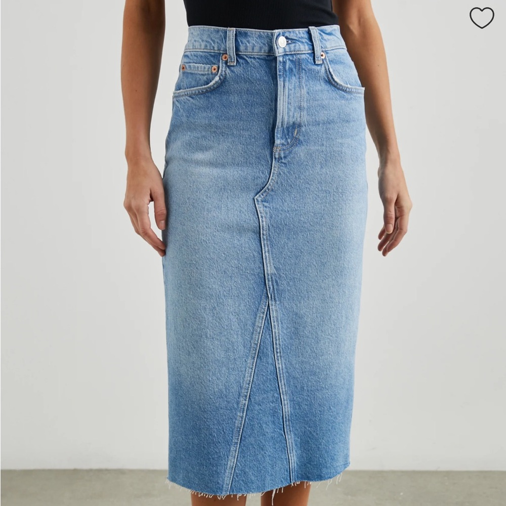 Rails Highland Skirt Baja Blue raw Hem denim Skirt Size 13